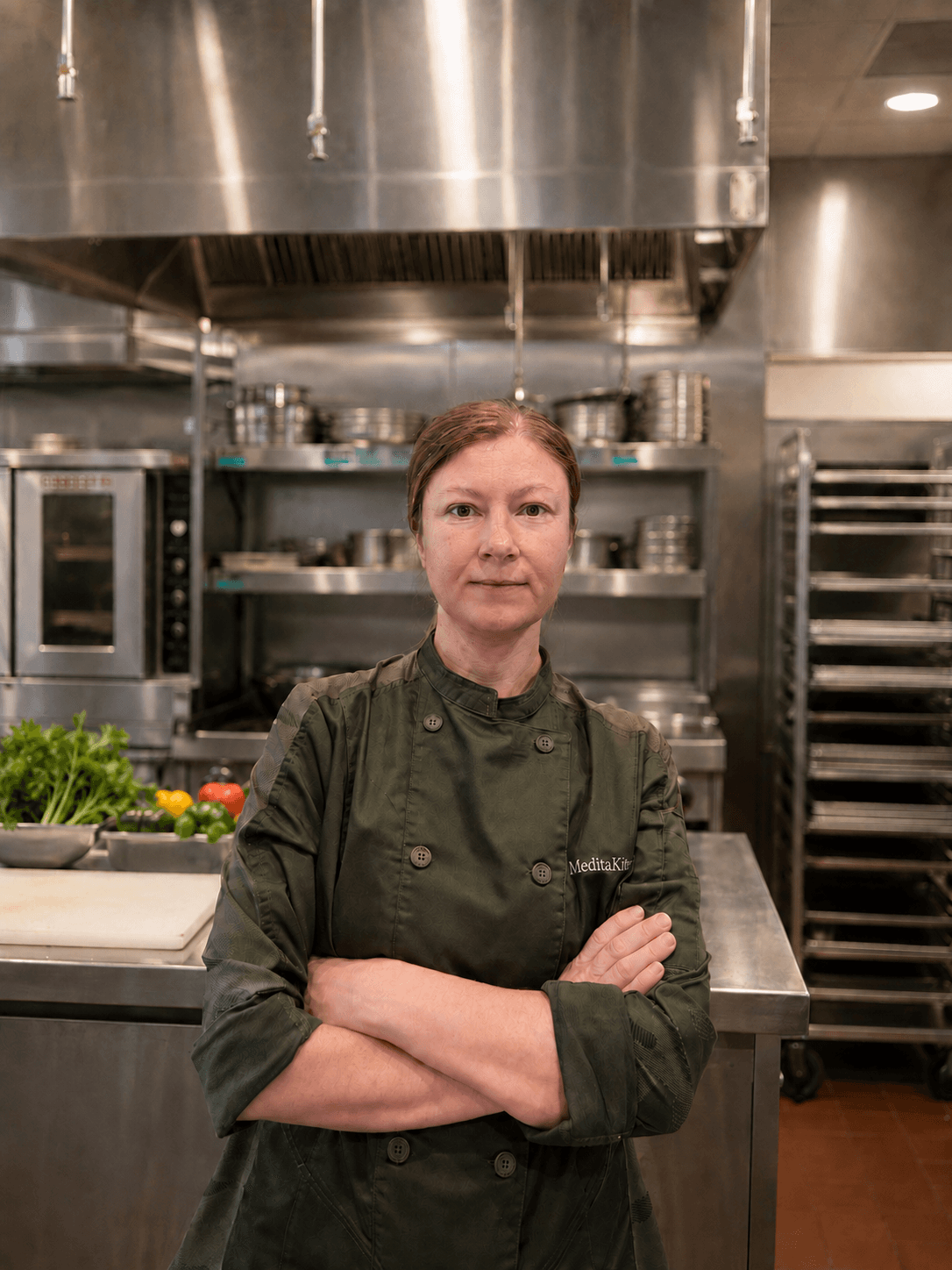 Medita chef standing in the licensed commercial kitchen